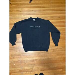 Who Is John Galt? Lee Heavyweight Vintage Black Crewneck Sweatshirt
